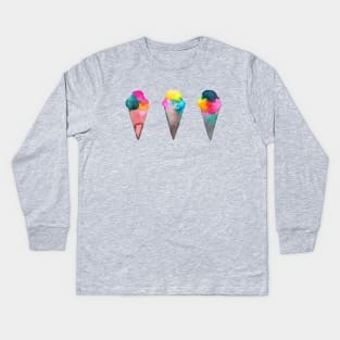 Colorful Ice Cream Cones Kids Long Sleeve T-Shirt